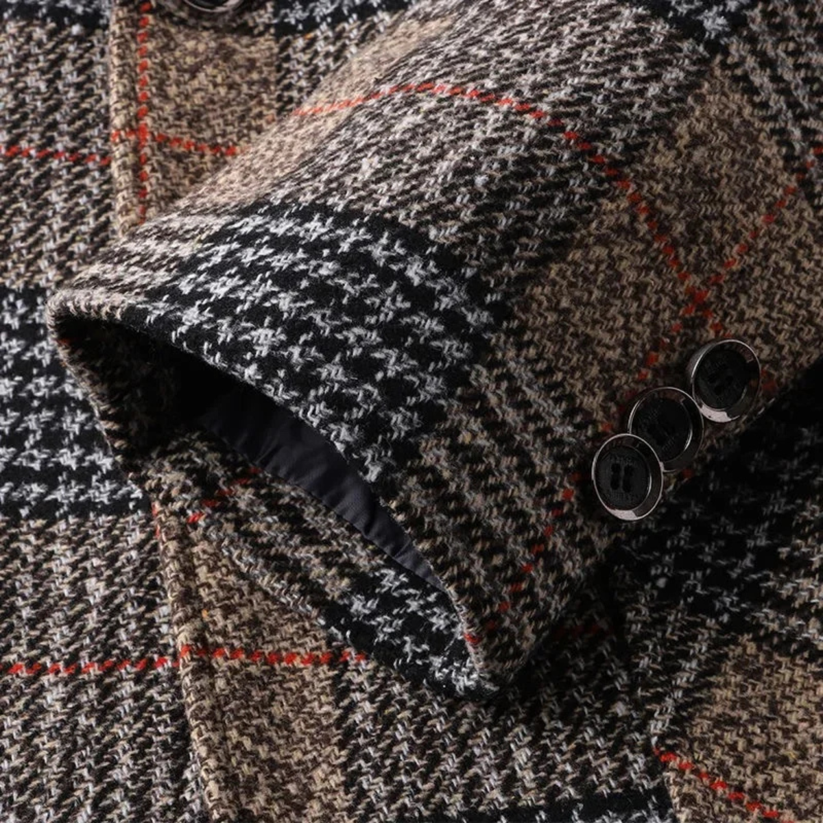 The Monopoli Men’s Slim Fit Check Plaid Tweed Blazer Suit - Wedding Guest