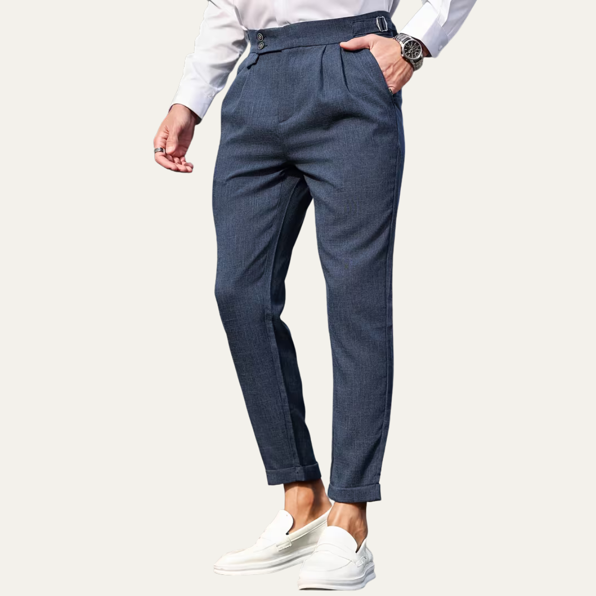 The Hobart Men’s Tailored High Waisted Pleated Dress Pants