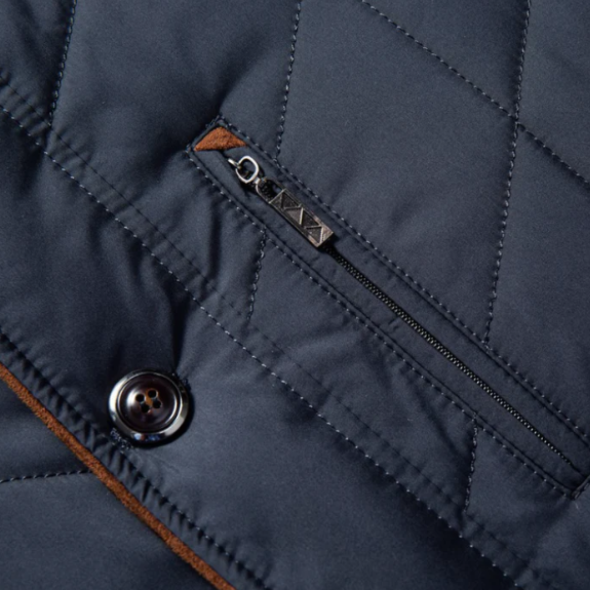 The Stratton Men’s Stylish Padded Winter Quilted Jacket with Velvet Collar