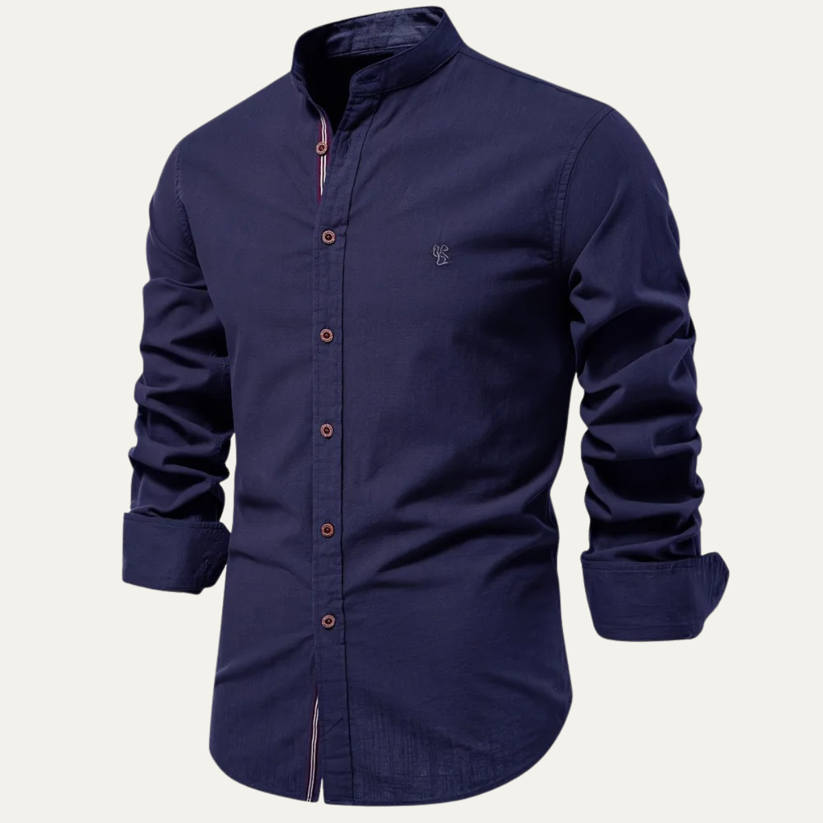 The Biella Men’s Mandarin Collar Smart Casual Button Shirt