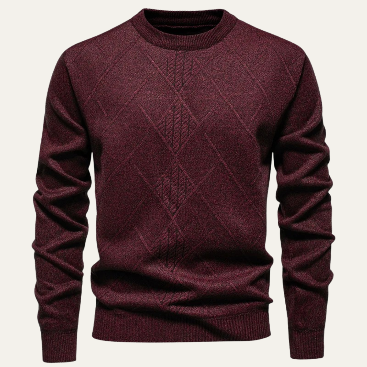 The North Ridge Men’s Warm Diamond Pattern Crew Neck Knit Sweater