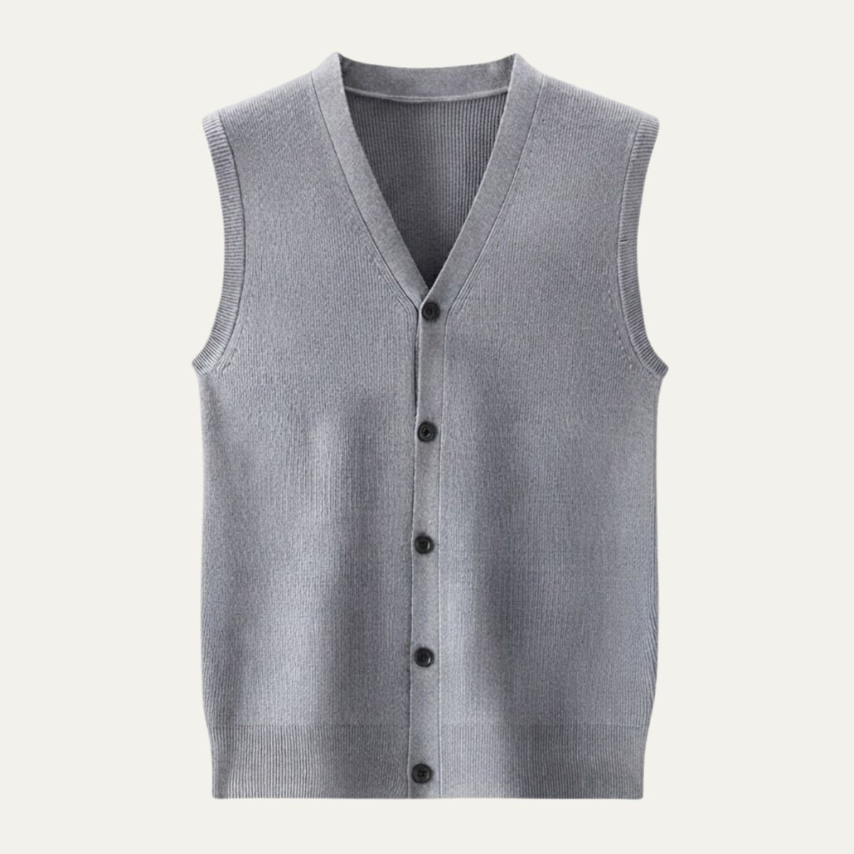 Men's Sweater Vest Blue Button Up V Neck