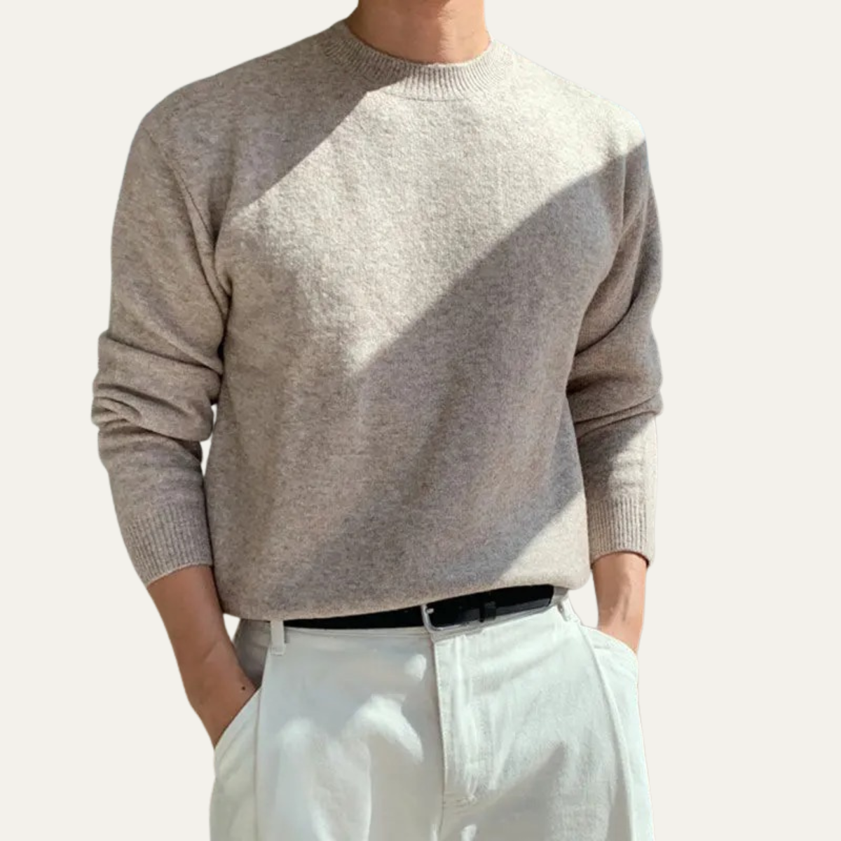 The Cuneo Men’s Classic Plain Crew Neck Knit Sweater