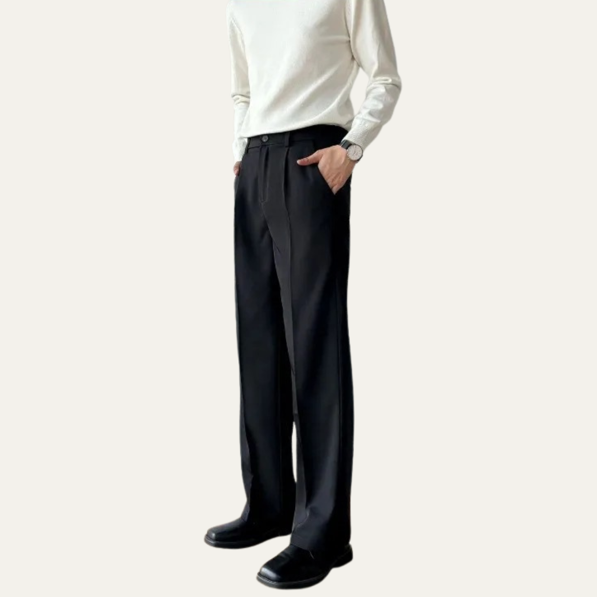The Ridgebury Men’s Black Pleated Wide Leg Dress Pants
