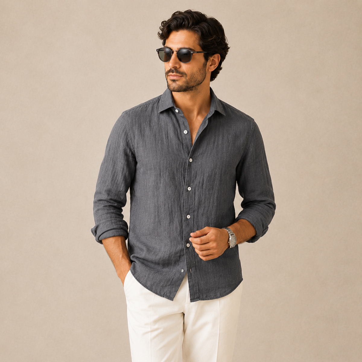 The Summerville Men’s Lightweight Button Down Cotton Shirt