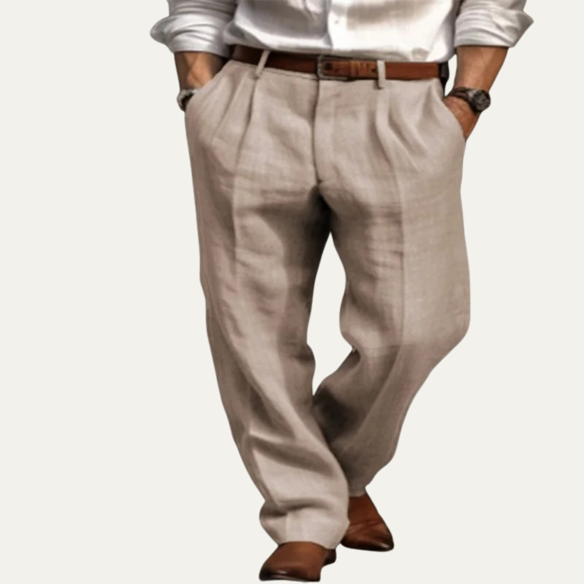 The Millhaven Men's Vintage Casual Pleated Straight Pants