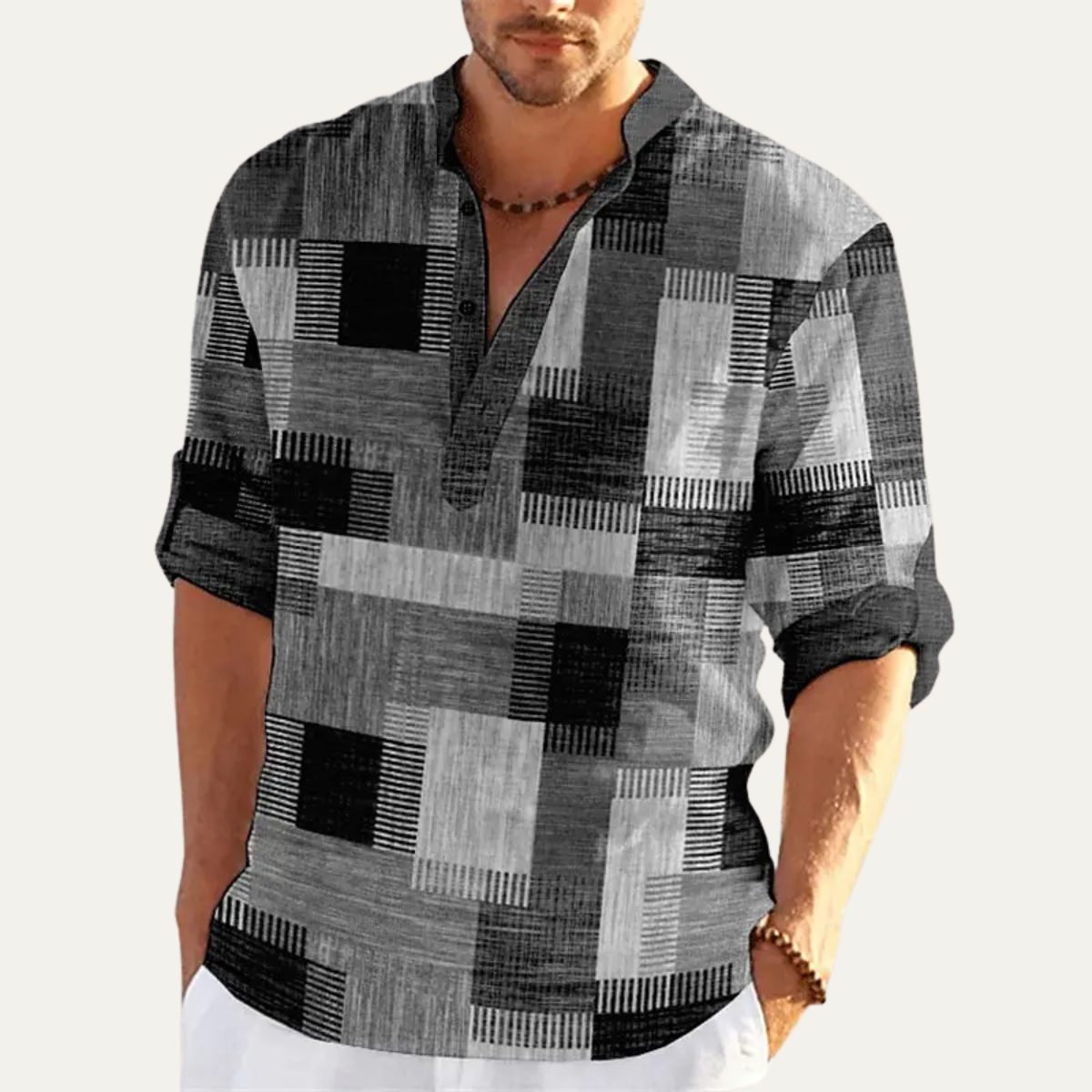 The Cormont Men’s Multicolor Patchwork Casual Polo Shirt