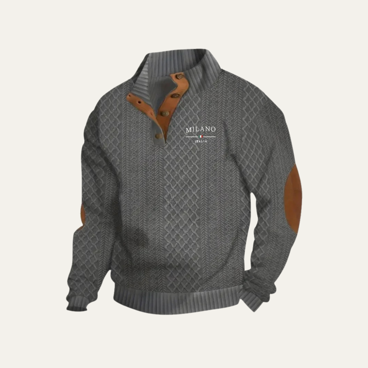 The Harringdale Men’s Milano Knit Quarter Zip Sweater with Elbow Patches