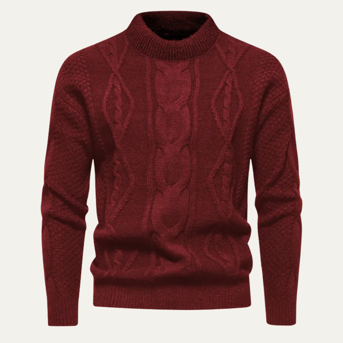 The Birchcrest Men’s Cable Winter Trendy Round Neck Knit Sweater