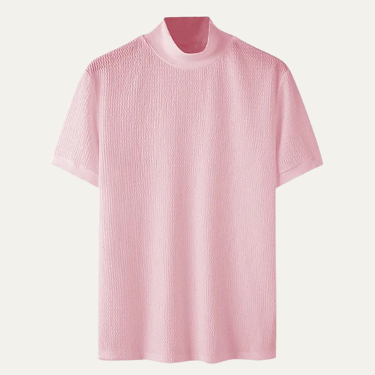 The Ragusa Men’s Slim Fit Textured High Neck Soft T Shirt