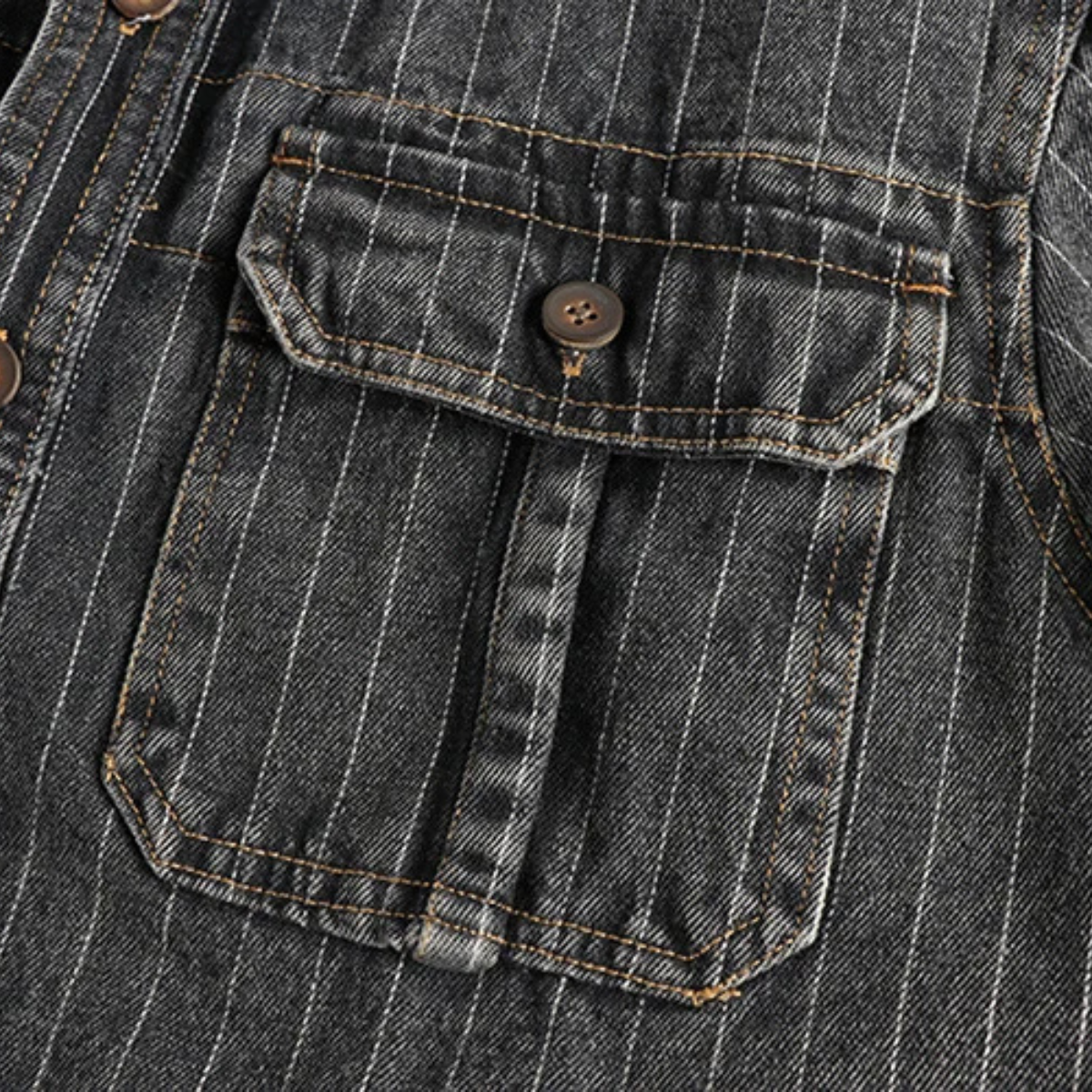 The Riverhill Men’s Retro Striped Denim Shirt Jacket