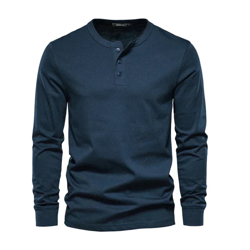 The Venice Men's Casual Button Neck Cotton Tee