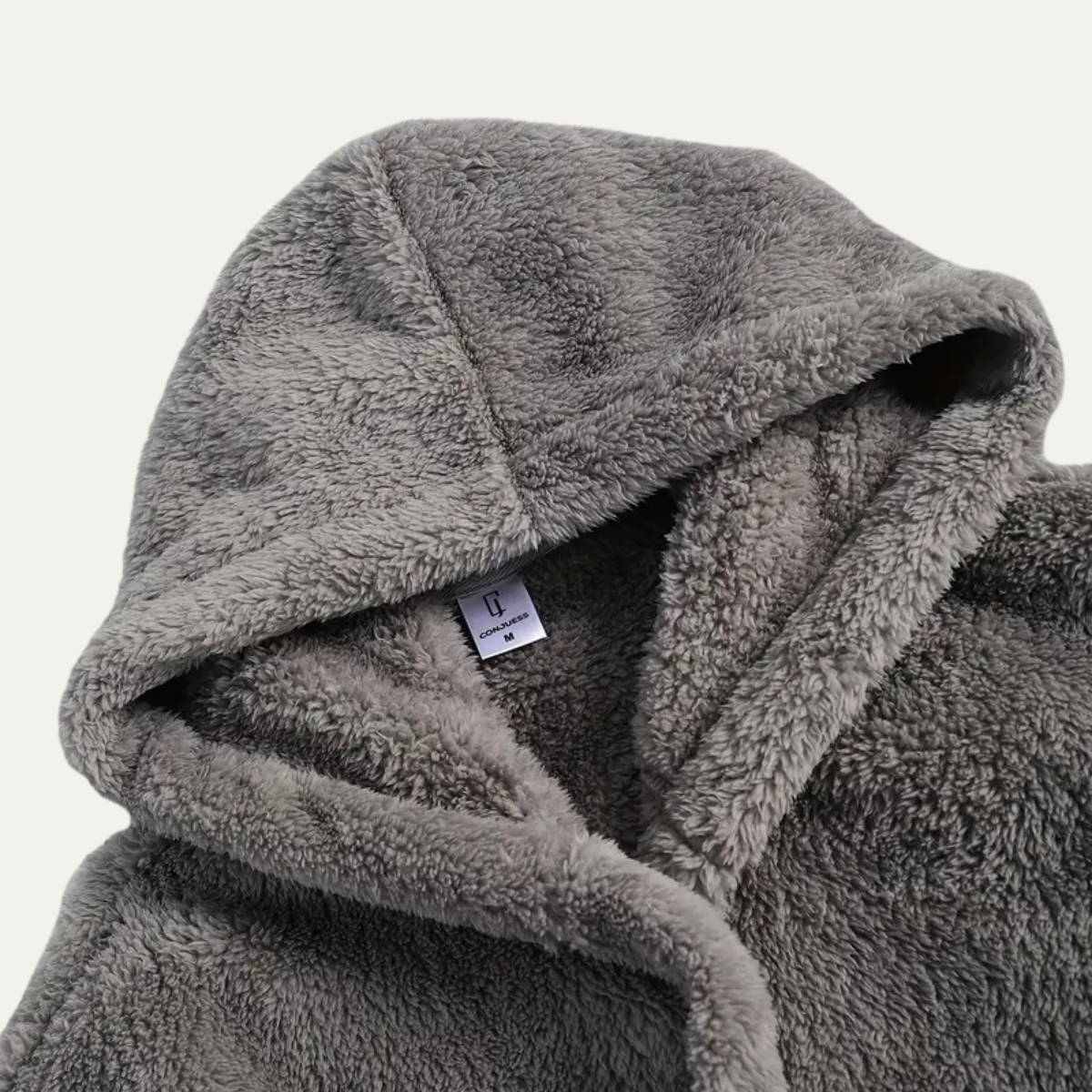 The Hungerford Men's Gray Fleece Hooded Bathrobe with Belt and Pockets