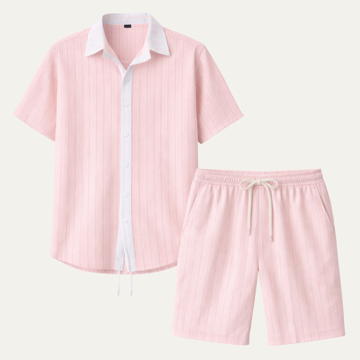 The Fairview Men’s Breathable Short Sleeve Shirt &amp; Shorts Set