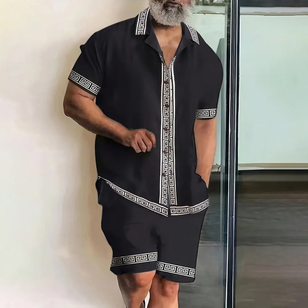 The Glenwood Ridge Men’s Casual Print Set – Shirt & Short