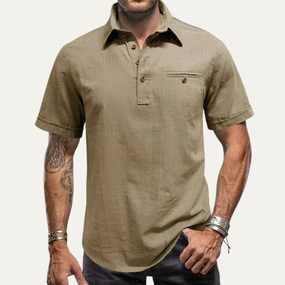 The Merrifield Men’s Retro Casual Linen Shirt