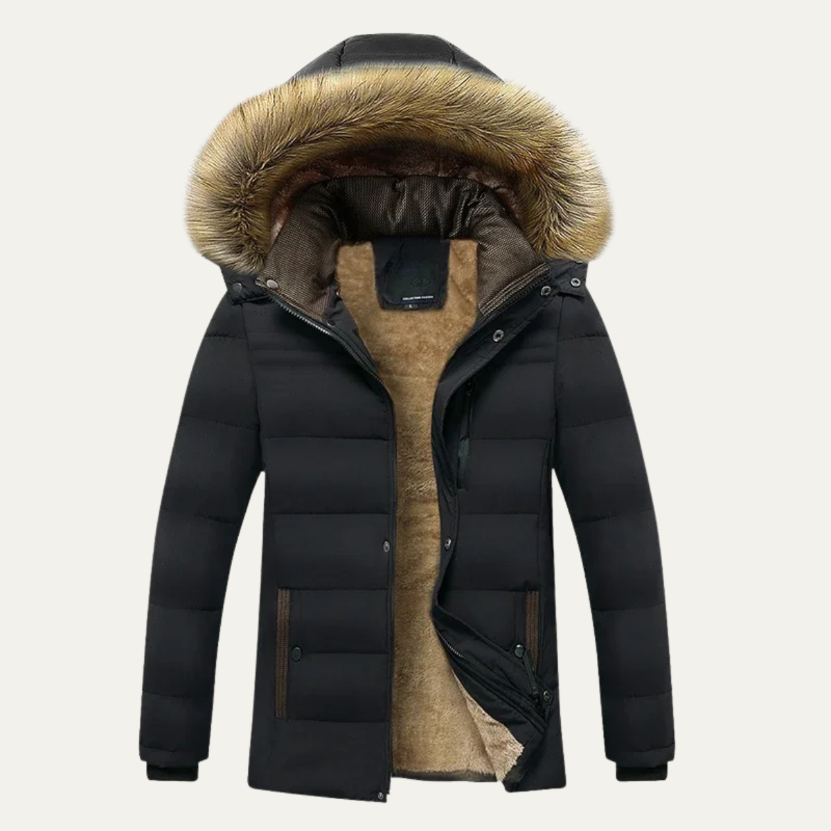 The Marsala Men’s Winter Hooded Warm Fur Collar Jacket