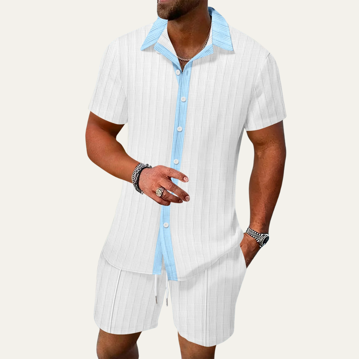 The Fairview Men’s Breathable Short Sleeve Shirt & Shorts Set