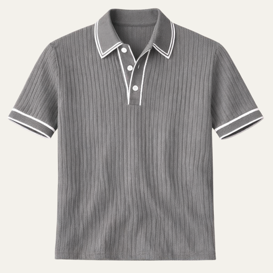 The Moscova Men’s Ribbed Knit Business Polo Shirt