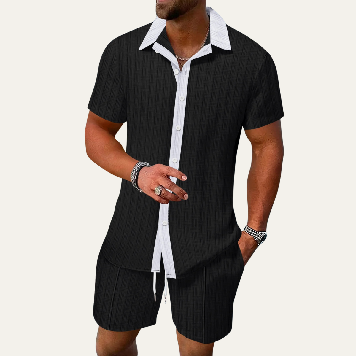 The Fairview Men’s Breathable Short Sleeve Shirt & Shorts Set