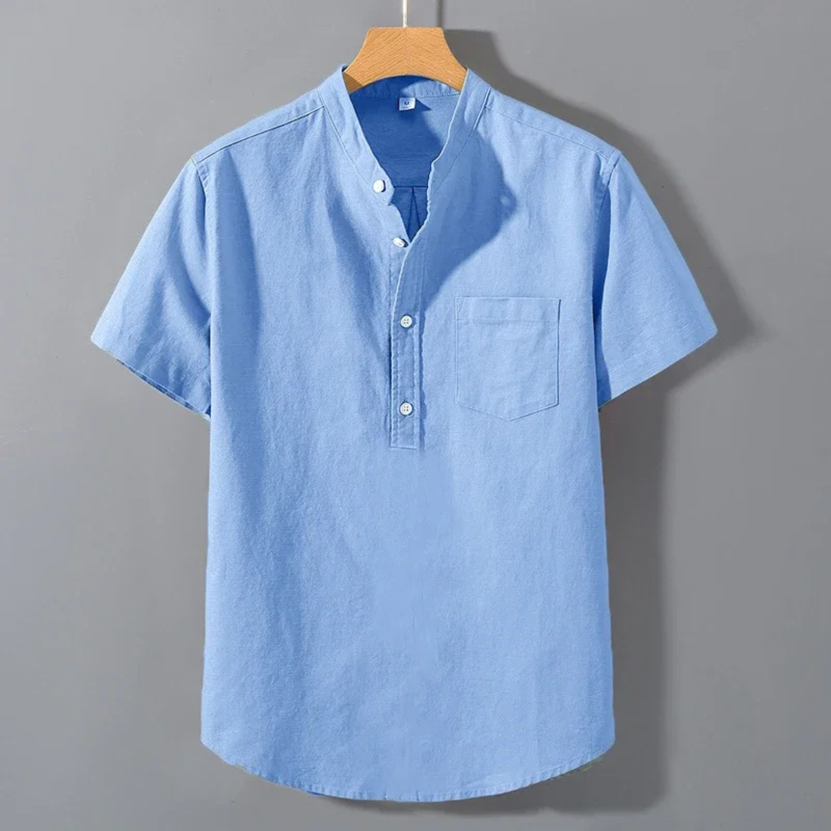 The Lecce Men’s Stand Collar Trendy Summer Henley Shirt