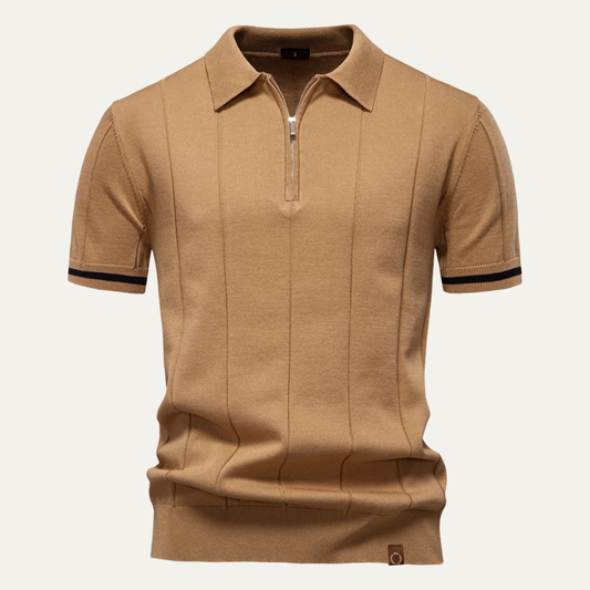 The San Marino Men’s Zip Up Slim Fit Polo Shirt