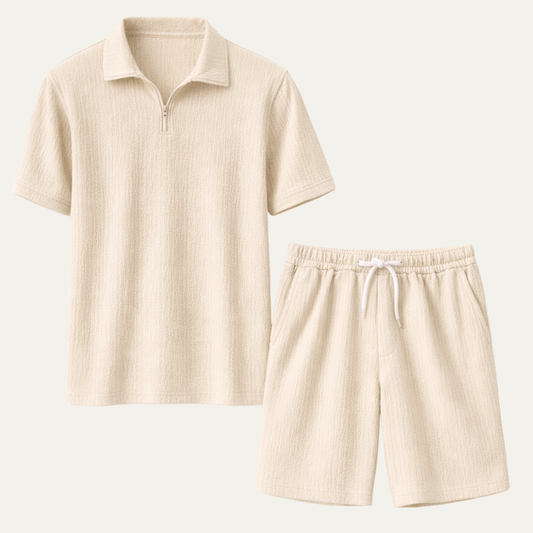 The Fairview Lane Men’s Solid Color Casual Set – Polo Shirt & Shorts
