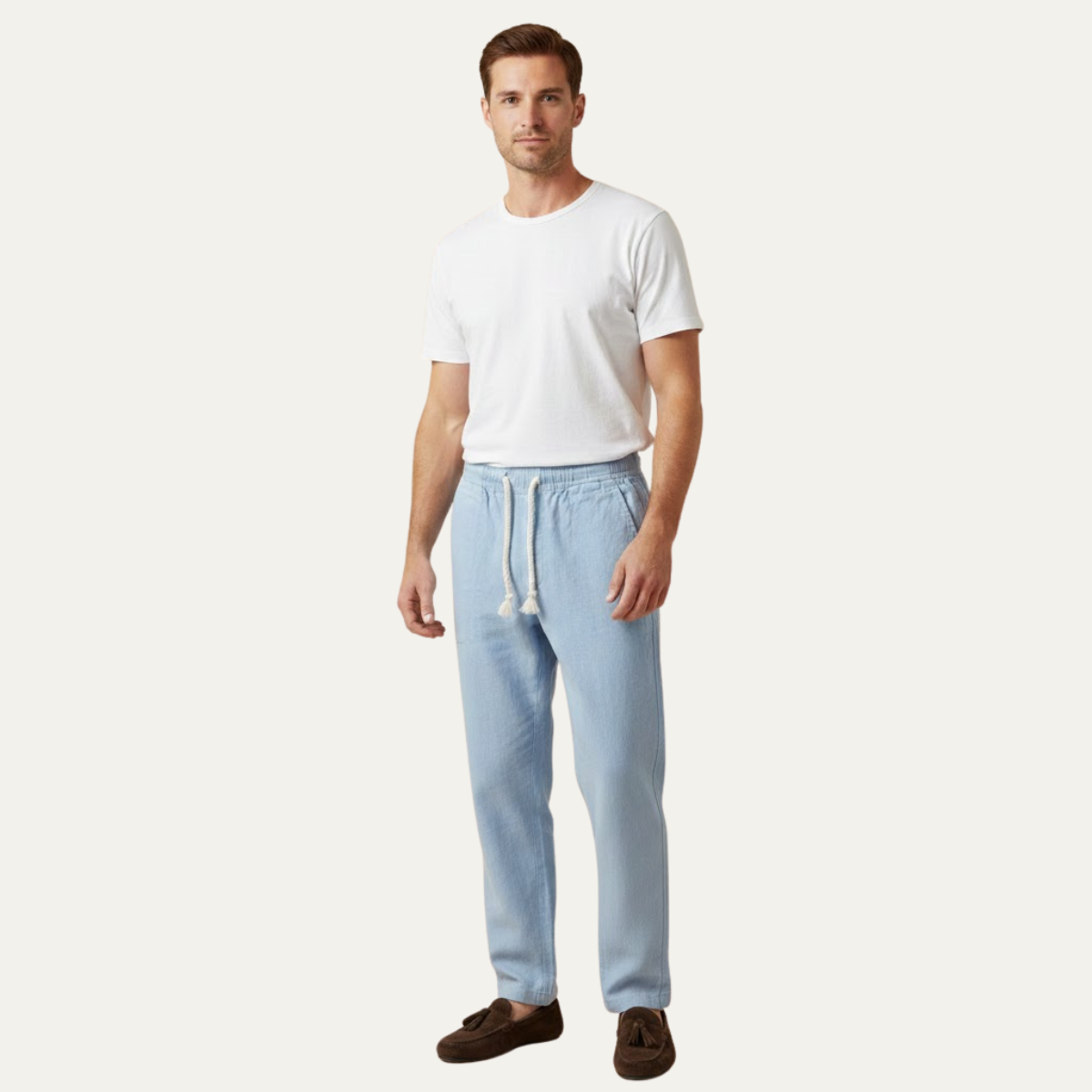 The Pinebrook Park Men’s Loose Cotton Linen Drawstring Pants
