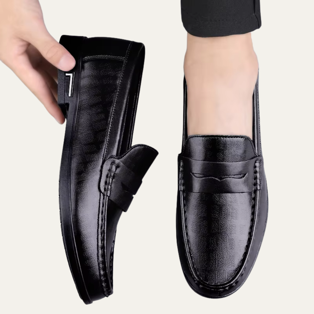 The Brookgate Men’s Breathable Italian Style Faux Leather Slip On Loafers
