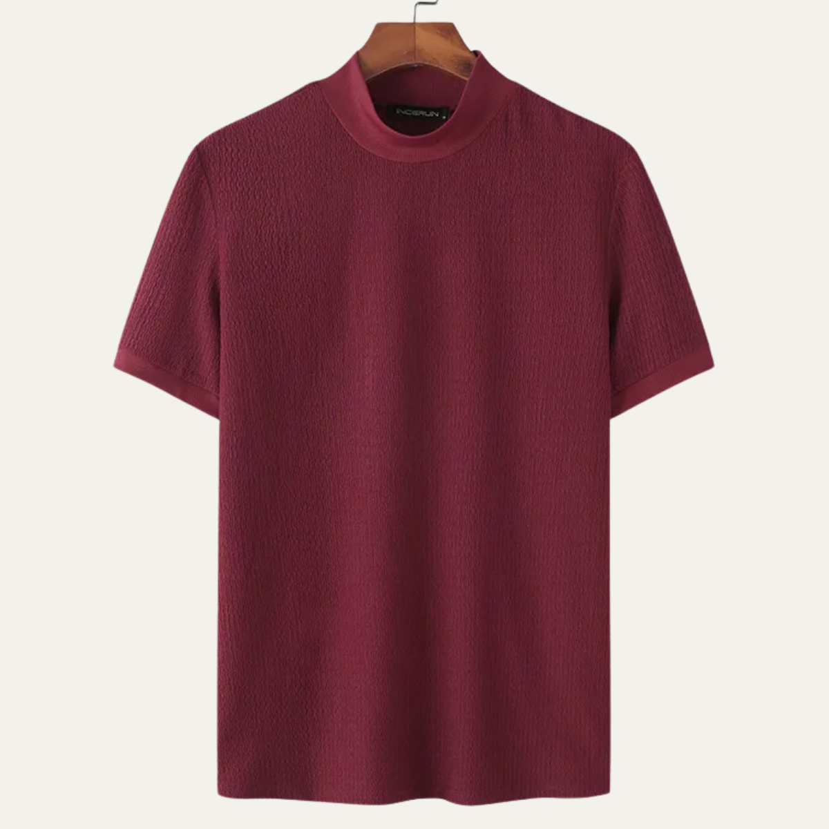 The Ragusa Men’s Slim Fit Textured High Neck Soft T Shirt