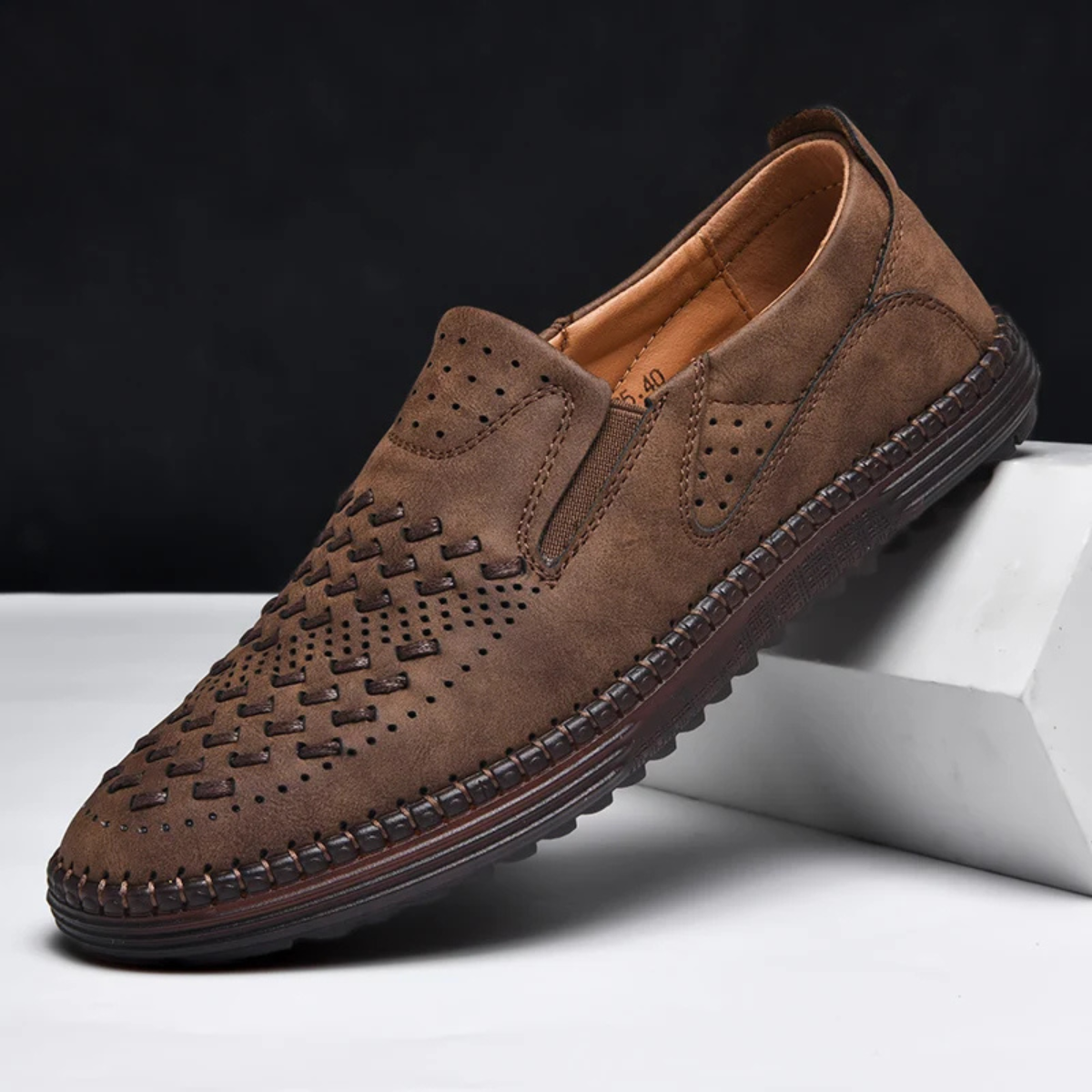 The Silverlake Men's Handmade Faux Leather Slip On Loafers