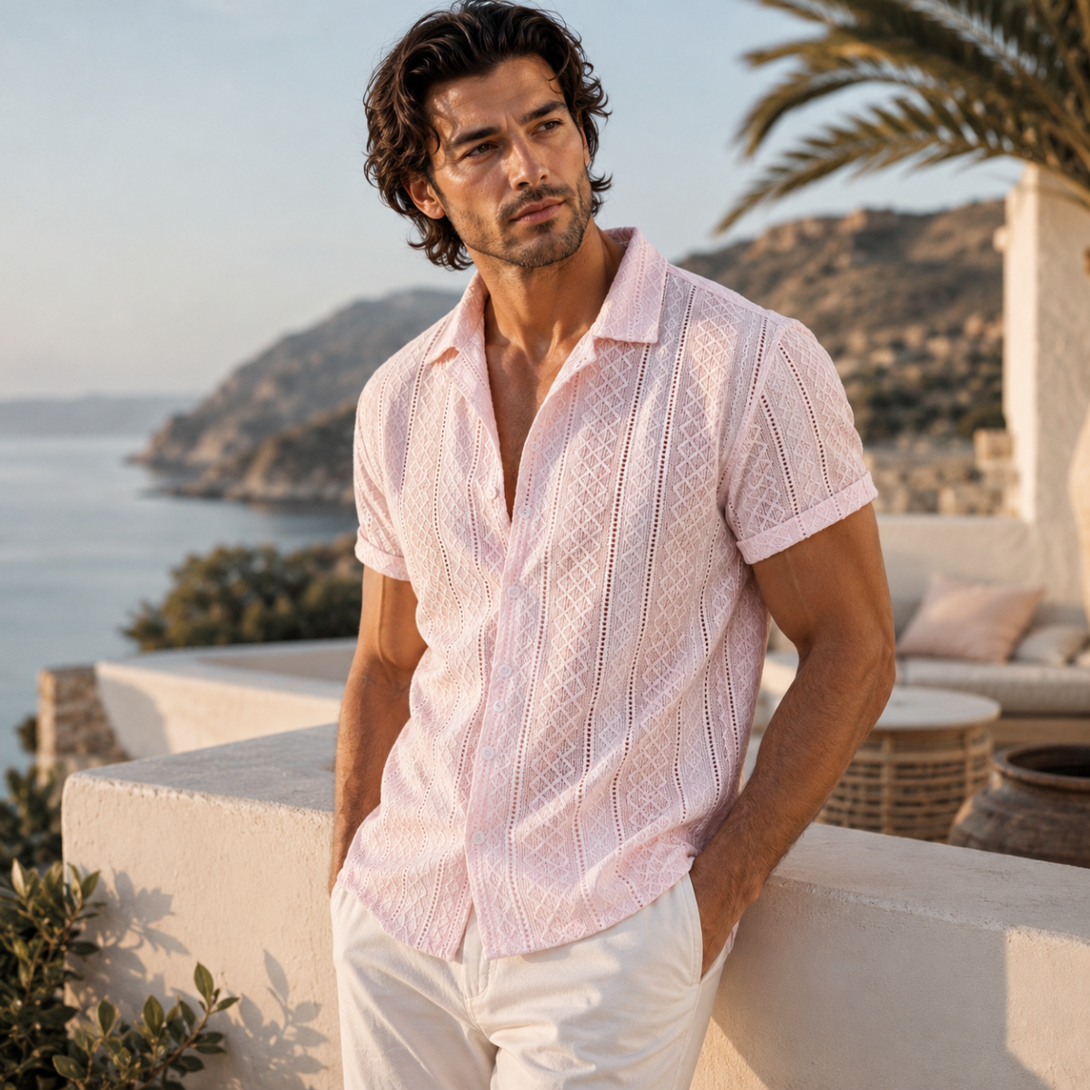 The Foxbrook Men’s Soft Textured Button Up Shirt