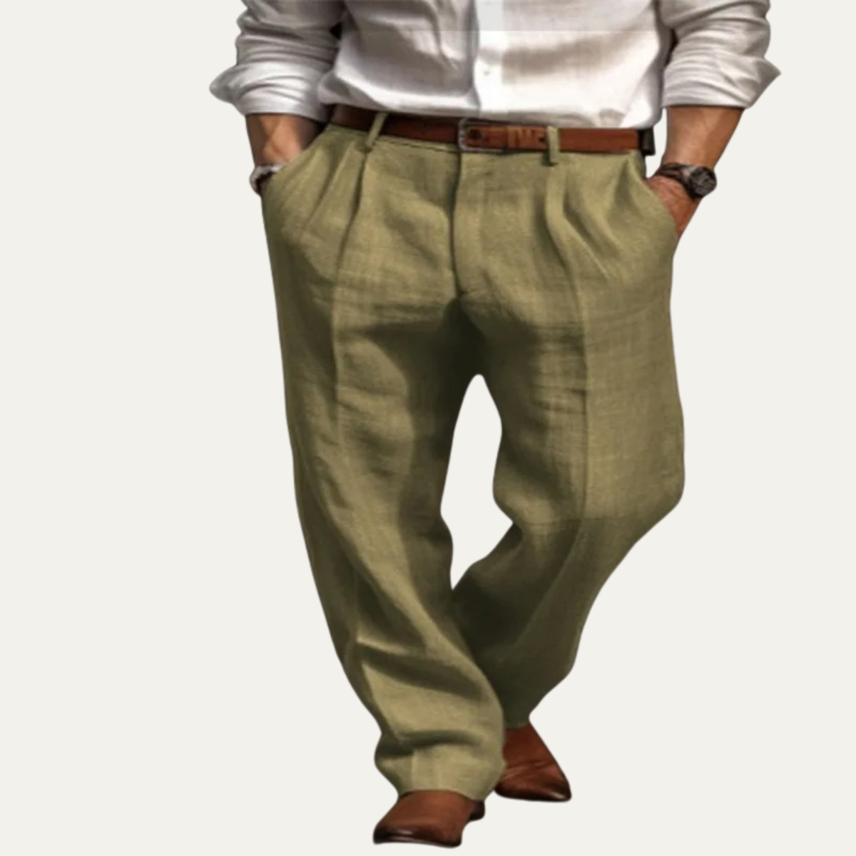The Millhaven Men's Vintage Casual Pleated Straight Pants