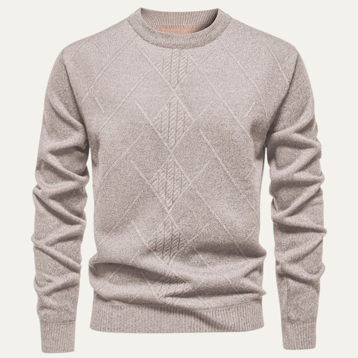 The North Ridge Men’s Warm Diamond Pattern Crew Neck Knit Sweater