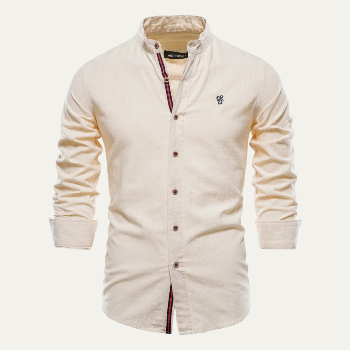 The Pineview Ridge Men’s Slim Fit Stand Collar Casual Cotton Shirt