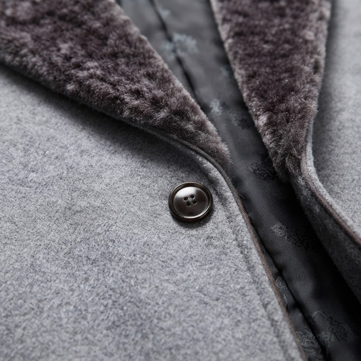 The Pinebrook Men’s Winter Slim Fit Long Jacket with Fur Lapel