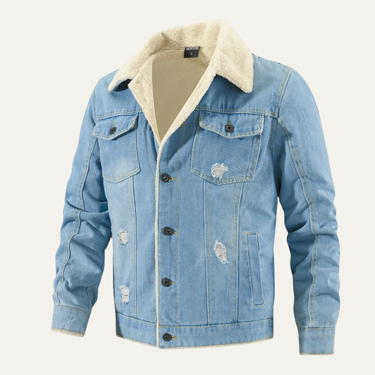 The Crestwood Park Men’s Warm Padded Sherpa Lined Denim Jacket