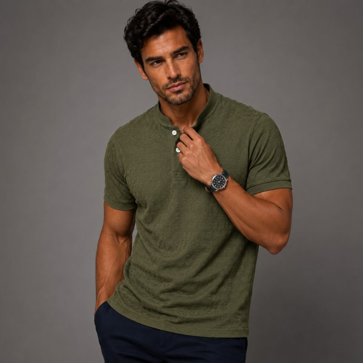 The Oakridge Hill Men’s Classic Textured Summer Polo Shirt