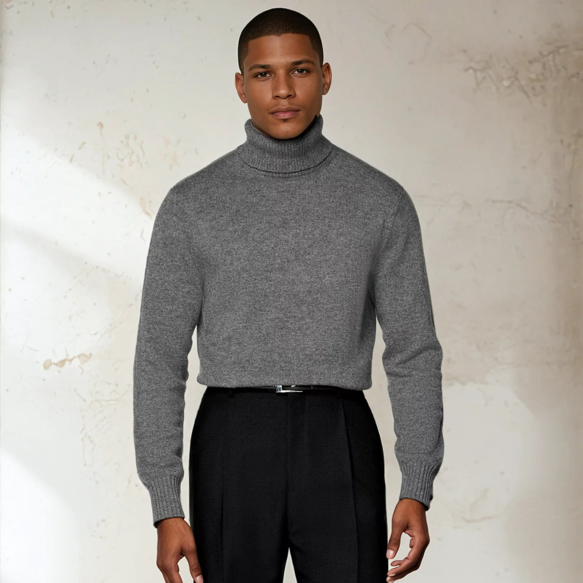 The Prague Men's Warm Winter Turtleneck Knit Sweater