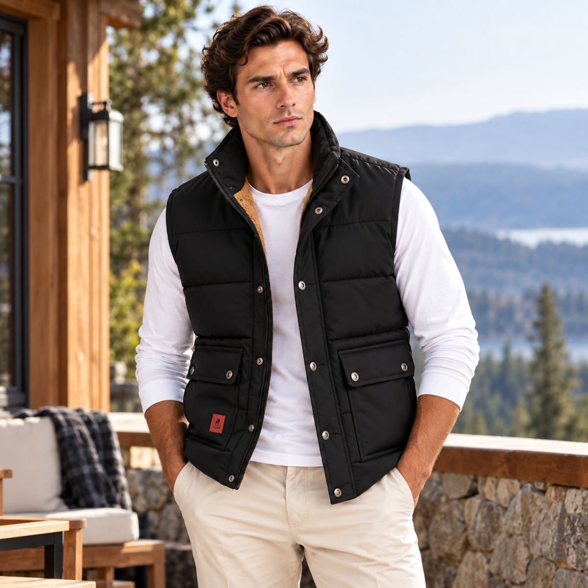 The Aspen Men's Warm Modern Fleece Lined Vest