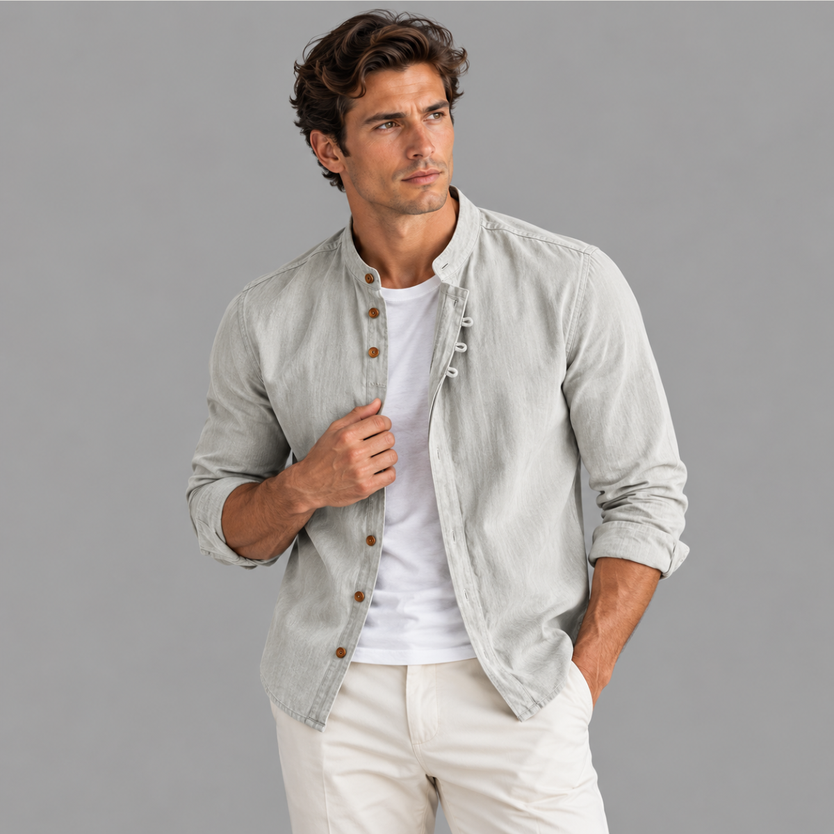 The Malibu Men's Breathable Linen Collar Shirt