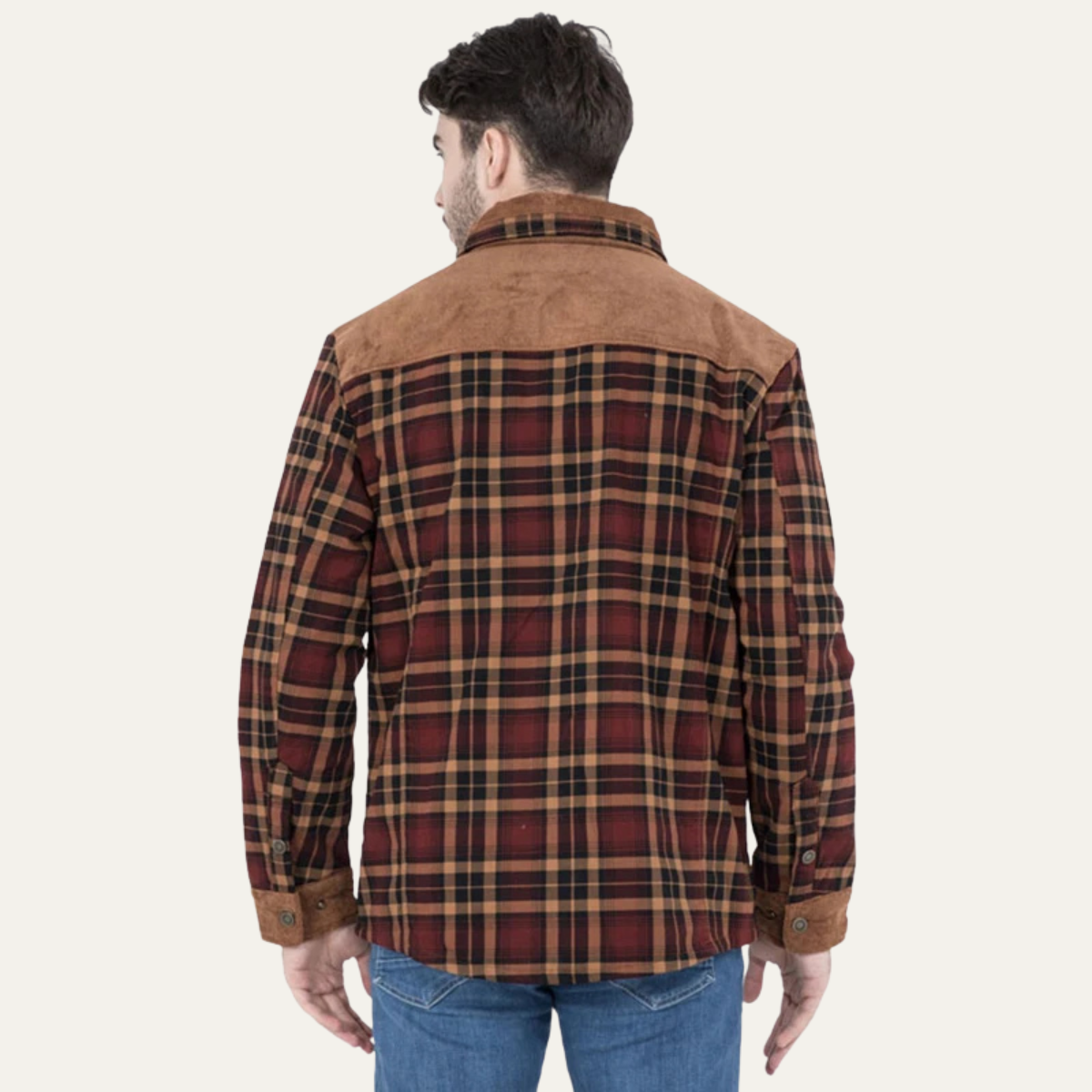 The Verbania Men’s Check Plaid Fleece Lined Flannel Jacket