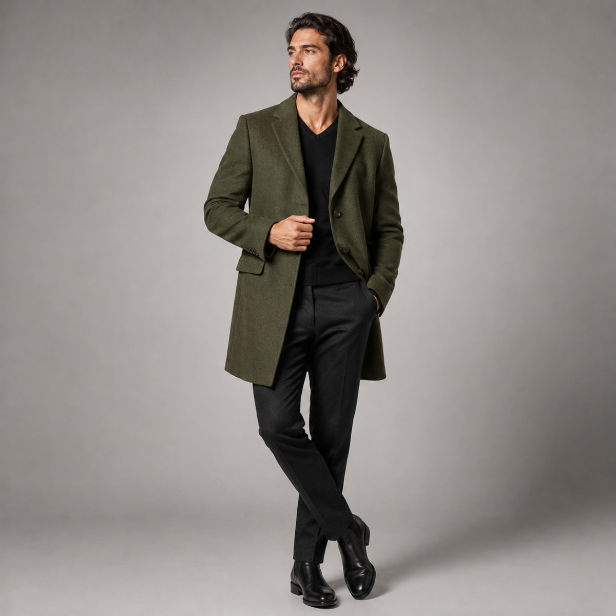 The Brianza Men’s Smart Single Breasted Overcoat