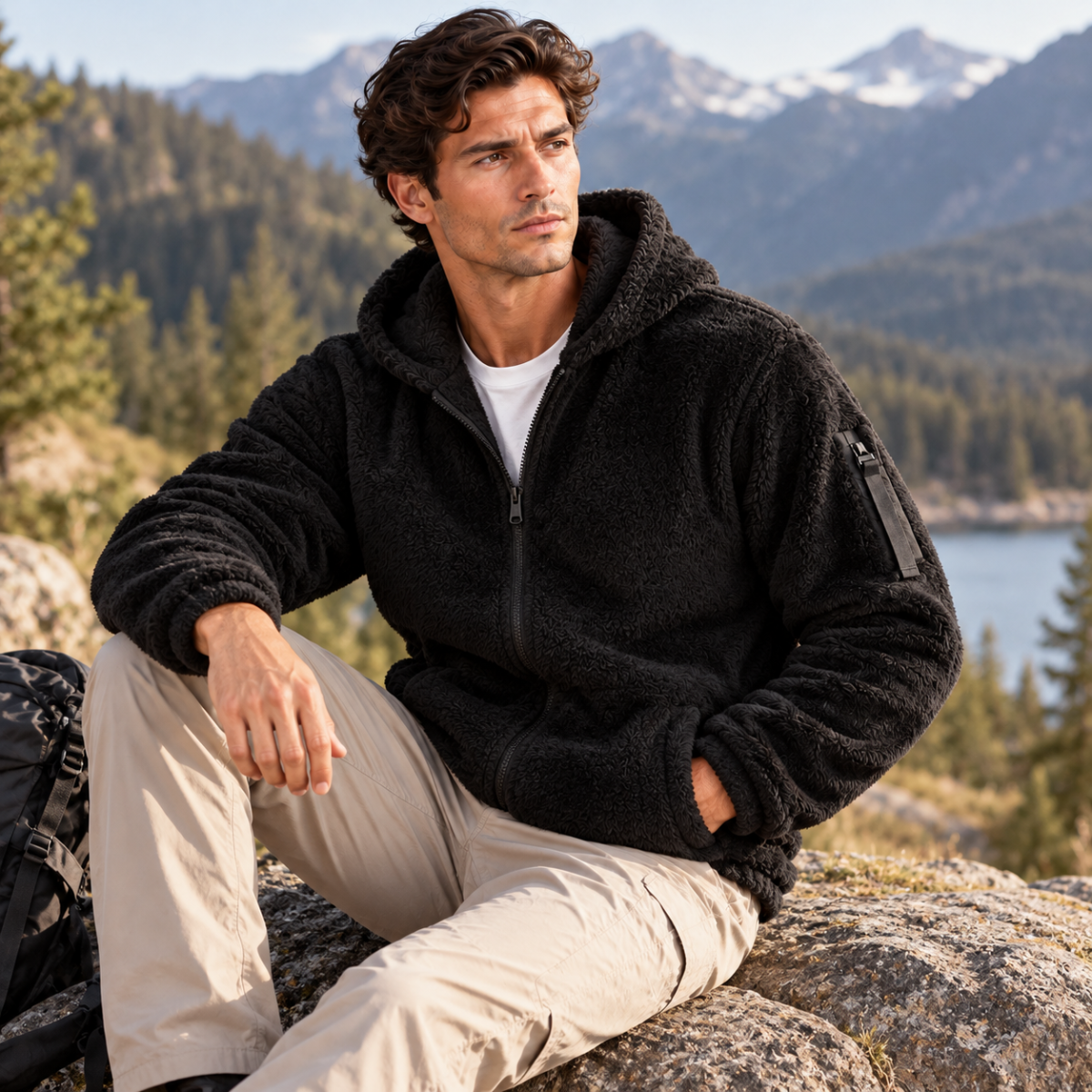 The Brixton Men’s Fleece Warm Soft Velvet Hoodie Jacket