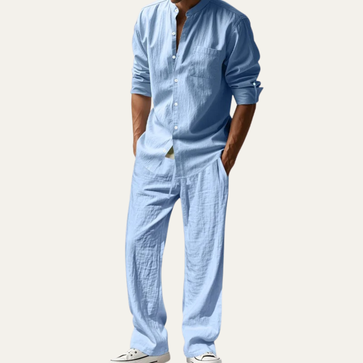 The Lakefield Men’s Relaxed Fit Linen Shirt & Pants Set