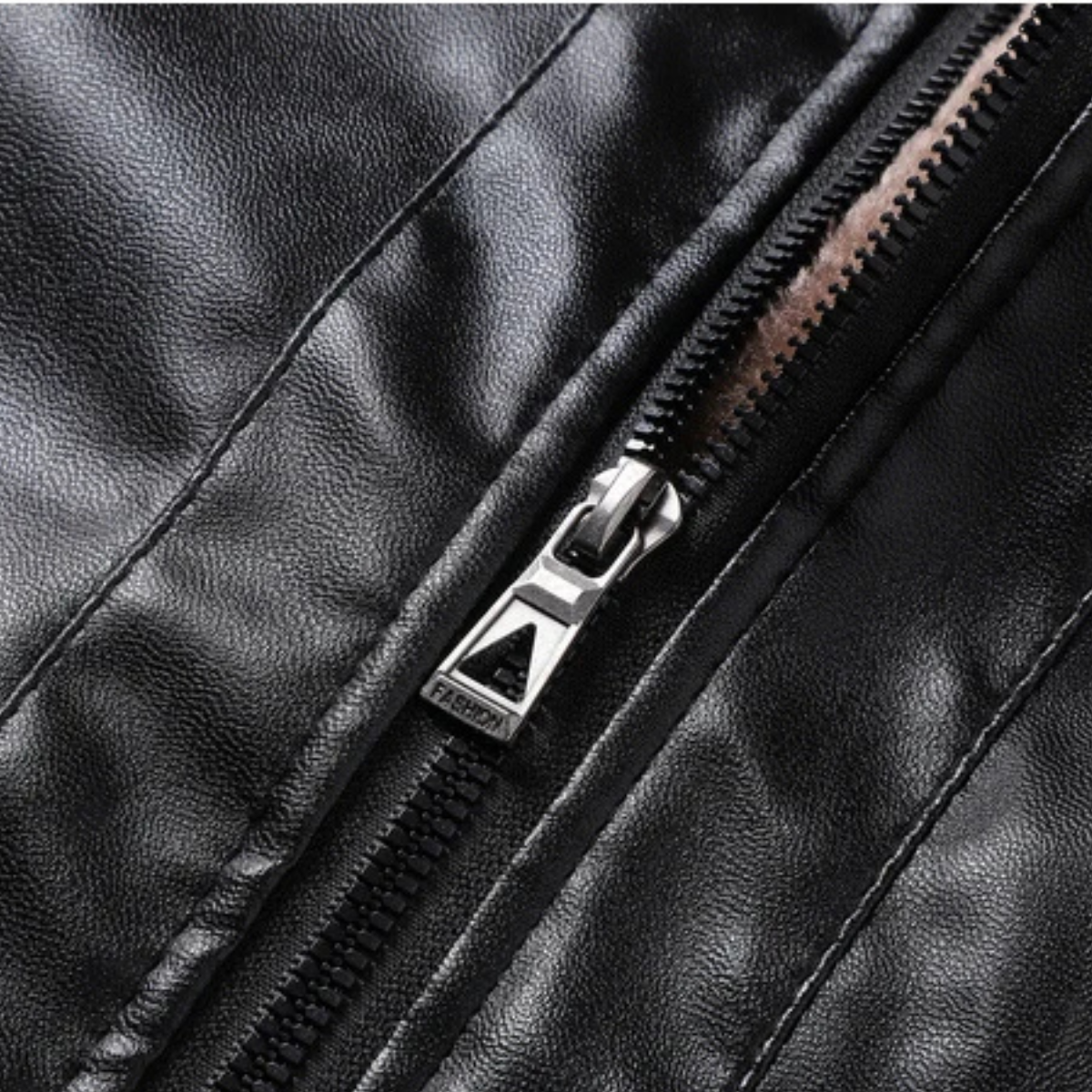 The Highcrest Men’s Winter Fleece Lined Faux Leather Biker Jacket