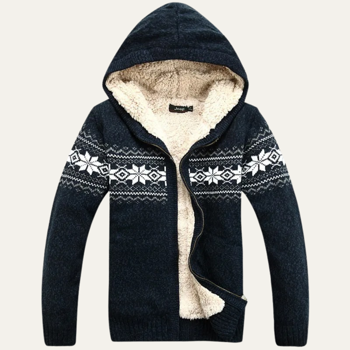 The Canazei Men’s Winter Zip Up Hooded Knit Jacket