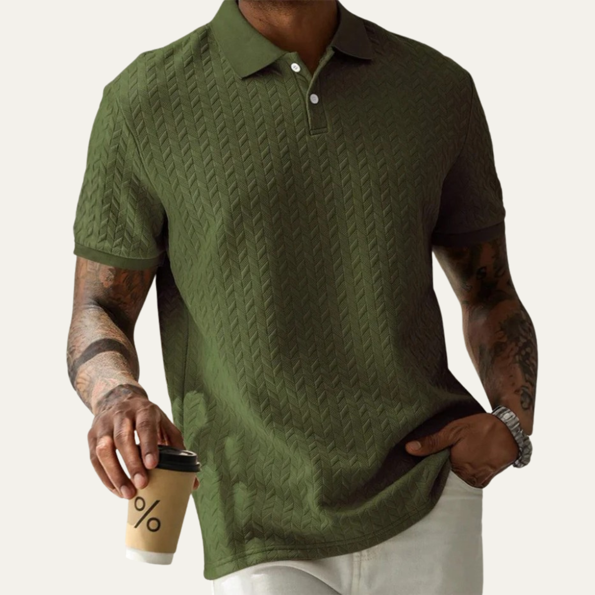 The Kingsley Men's Casual Textured Polo Shirt