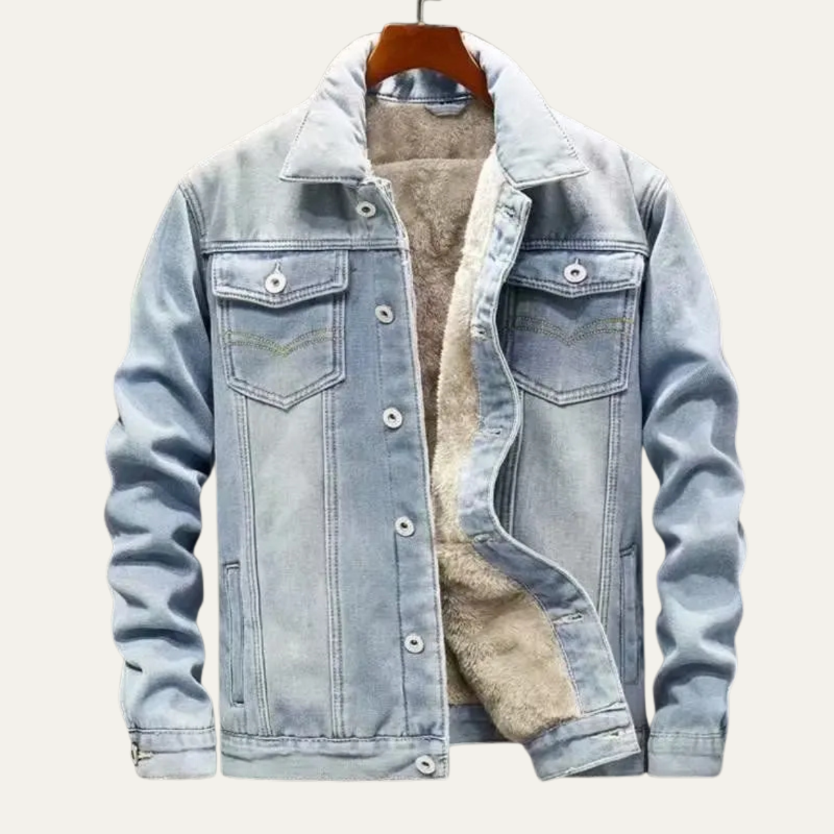 The Bellehurst Men’s Winter Fleece Lined Denim Jacket