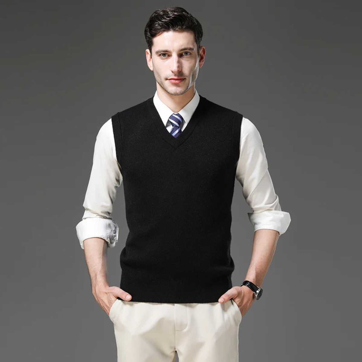The Castellina Men’s Soft Anti Pilling V Neck Knitted Vest